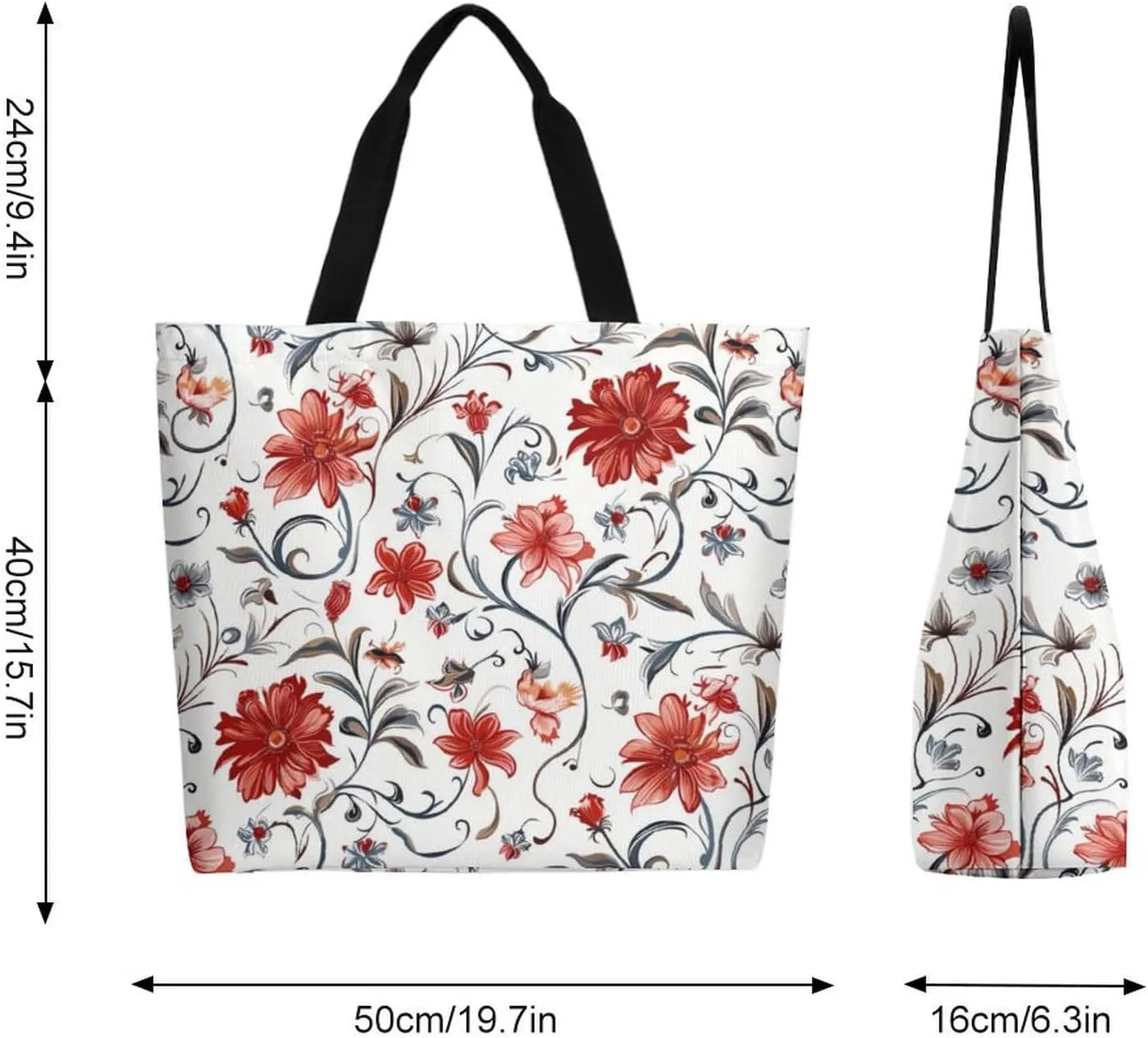 Canvas Tote Bag Large Women Casual Shoulder Bag Handbag Reusable Beach Shopping Grocery Bag For Outdoors