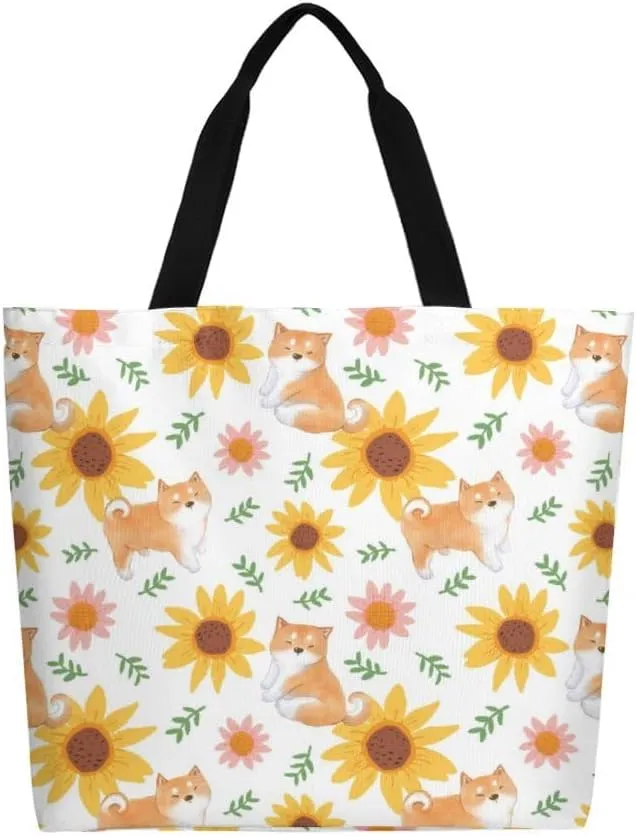 Canvas Tote Bag Large Women Casual Shoulder Bag Handbag Reusable Beach Shopping Grocery Bag For Outdoors