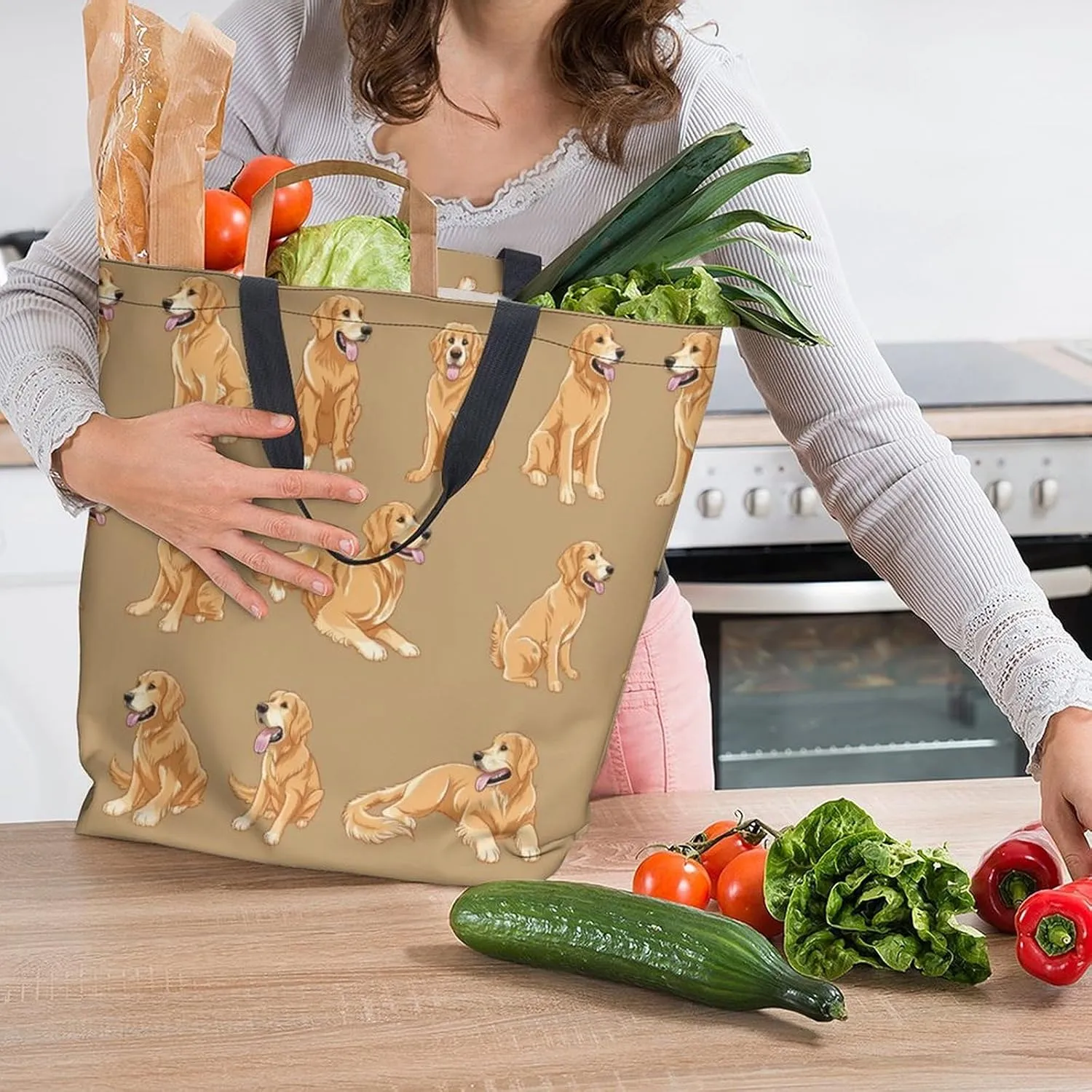 Canvas Tote Bag Large Women Casual Shoulder Bag Handbag Reusable Beach Shopping Grocery Bag For Outdoors