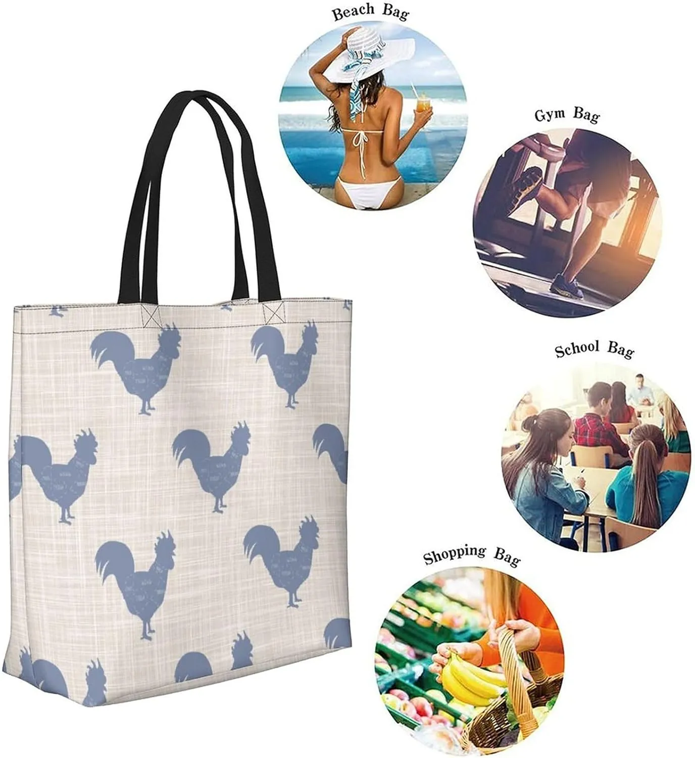 Canvas Tote Bag Large Women Casual Shoulder Bag Handbag Reusable Beach Shopping Grocery Bag For Outdoors