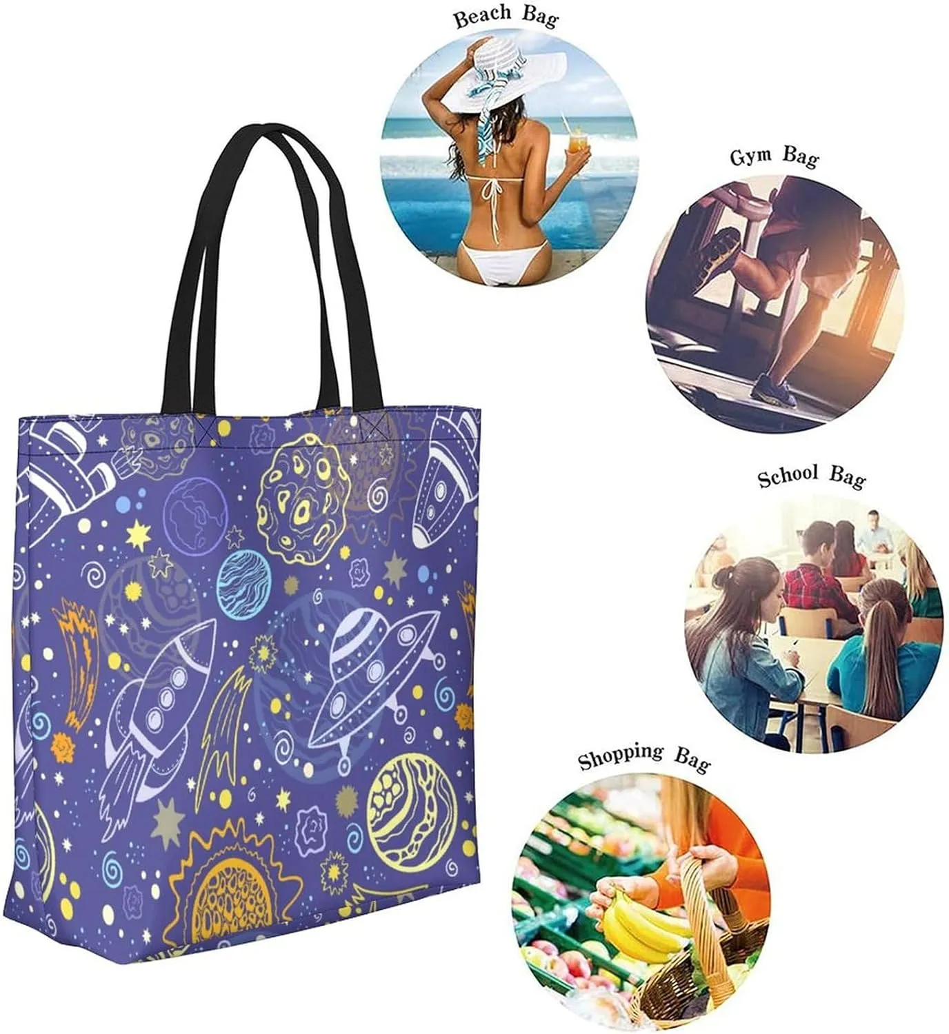 Canvas Tote Bag Large Women Casual Shoulder Bag Handbag Reusable Beach Shopping Grocery Bag For Outdoors