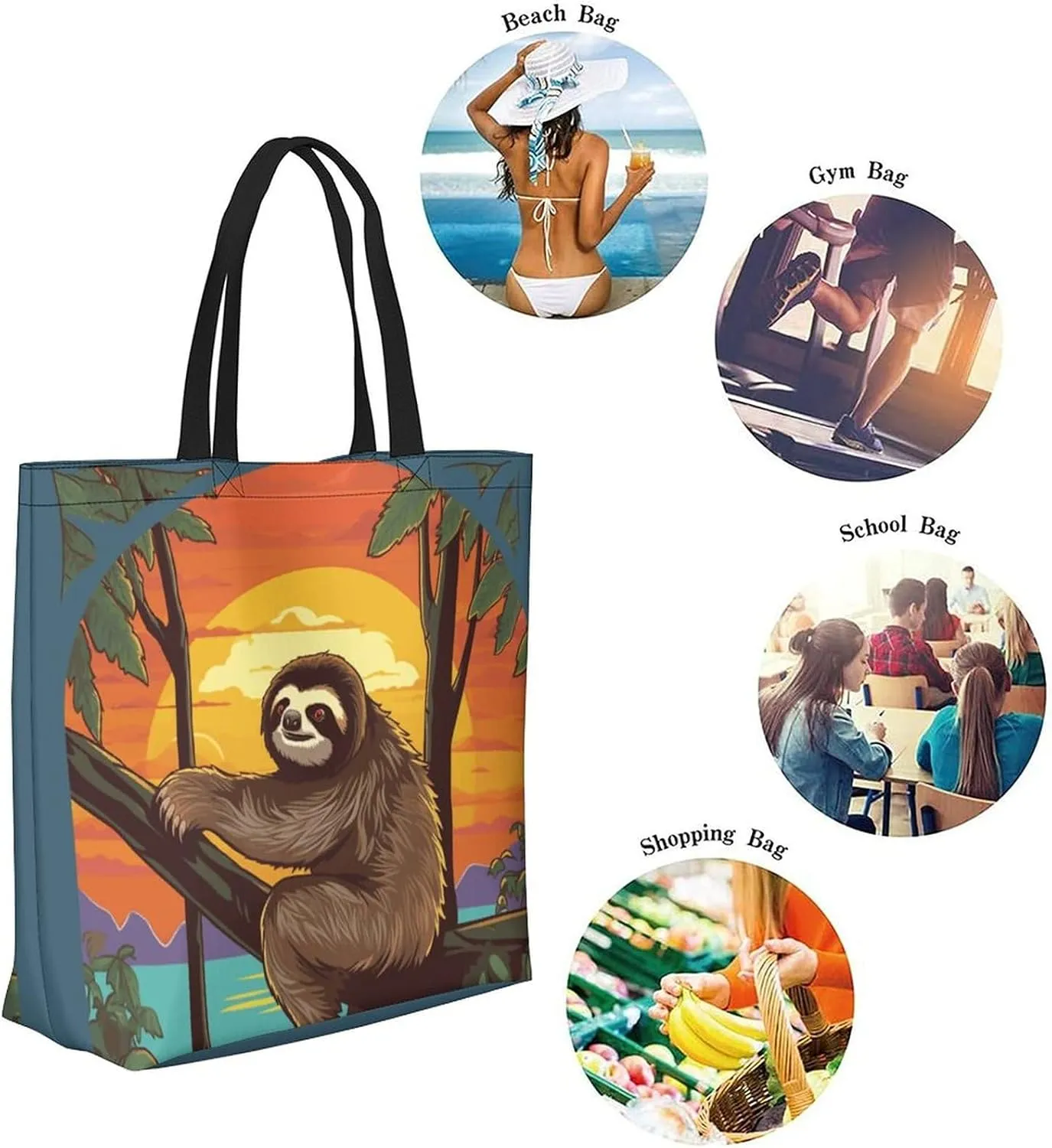 Canvas Tote Bag Large Women Casual Shoulder Bag Handbag Reusable Beach Shopping Grocery Bag For Outdoors