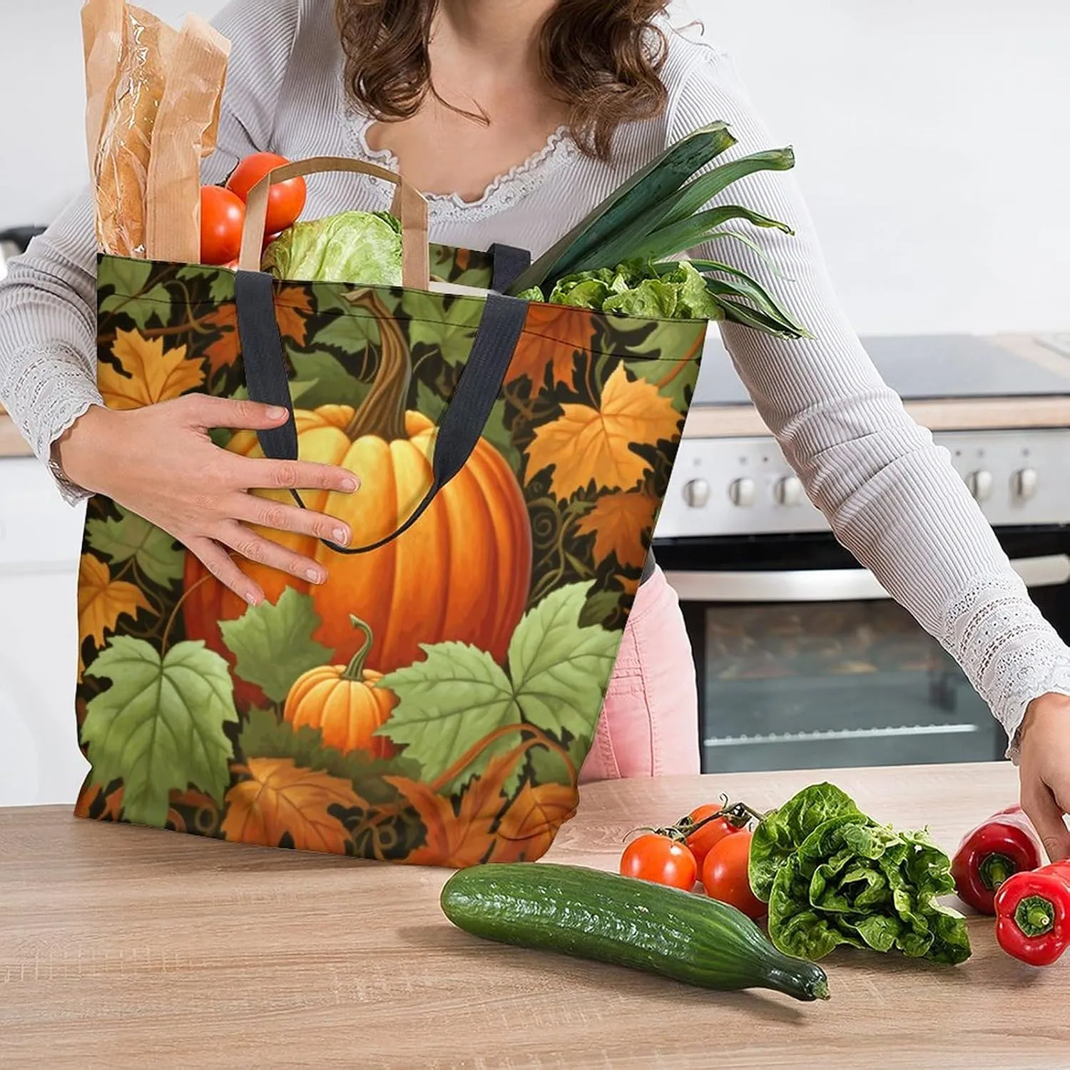Canvas Tote Bag - Large Women's Casual Shoulder Handbag - Reusable Beach & Shopping Grocery Bag for Outdoors