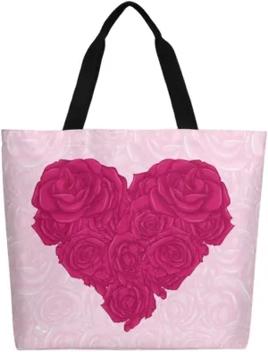 Canvas Tote Bag - Large Women's Casual Shoulder Handbag - Reusable Beach & Shopping Grocery Bag for Outdoors