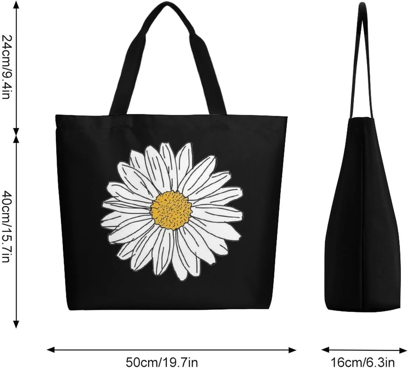 Canvas Tote Bag - Large Women's Casual Shoulder Handbag - Reusable Beach & Shopping Grocery Bag for Outdoors