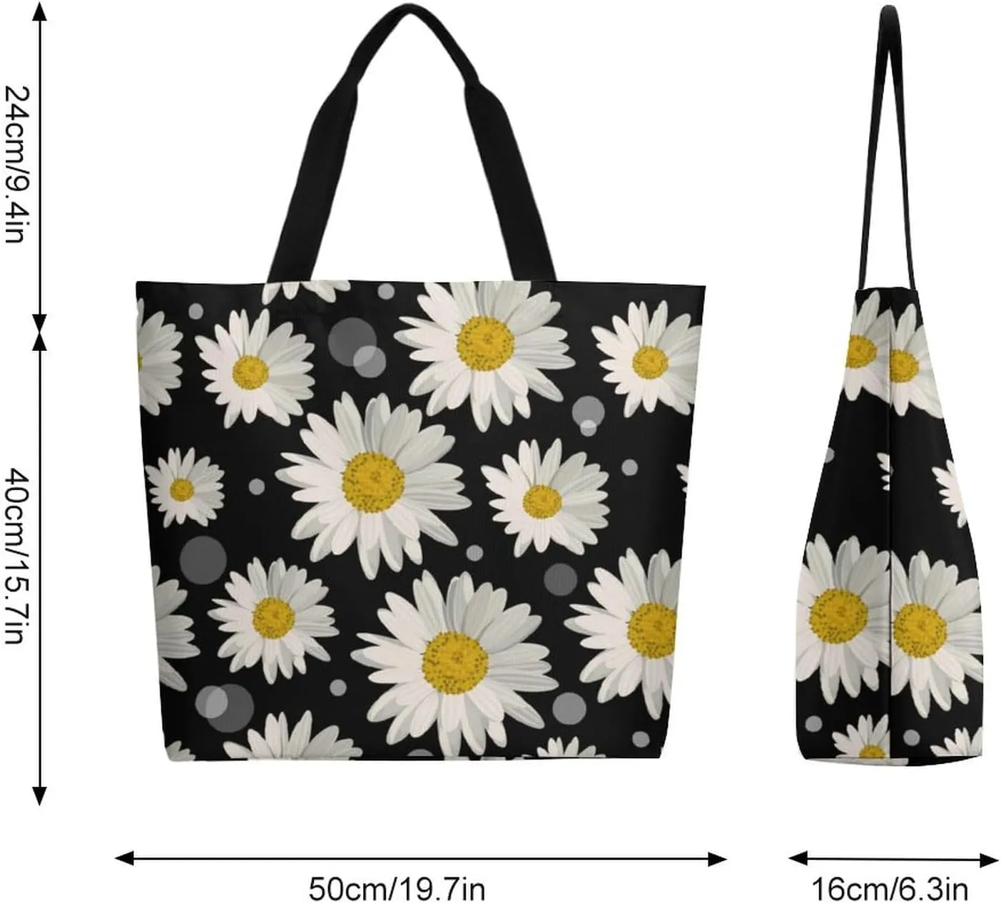 Canvas Tote Bag - Large Women's Casual Shoulder Handbag - Reusable Beach & Shopping Grocery Bag for Outdoors