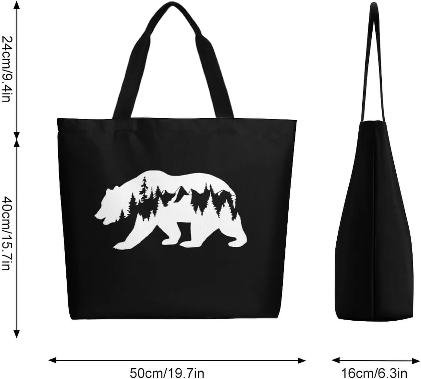 Canvas Tote Bag - Large Women's Casual Shoulder Handbag - Reusable Beach & Shopping Grocery Bag for Outdoors