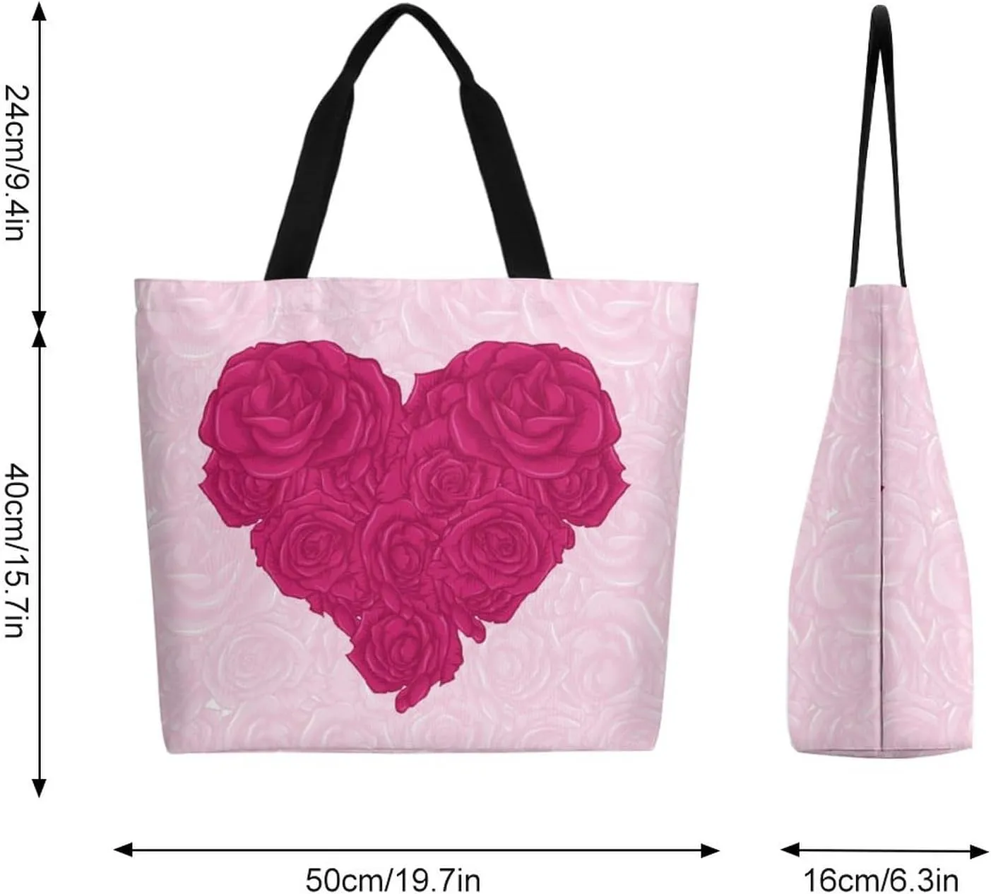 Canvas Tote Bag - Large Women's Casual Shoulder Handbag - Reusable Beach & Shopping Grocery Bag for Outdoors
