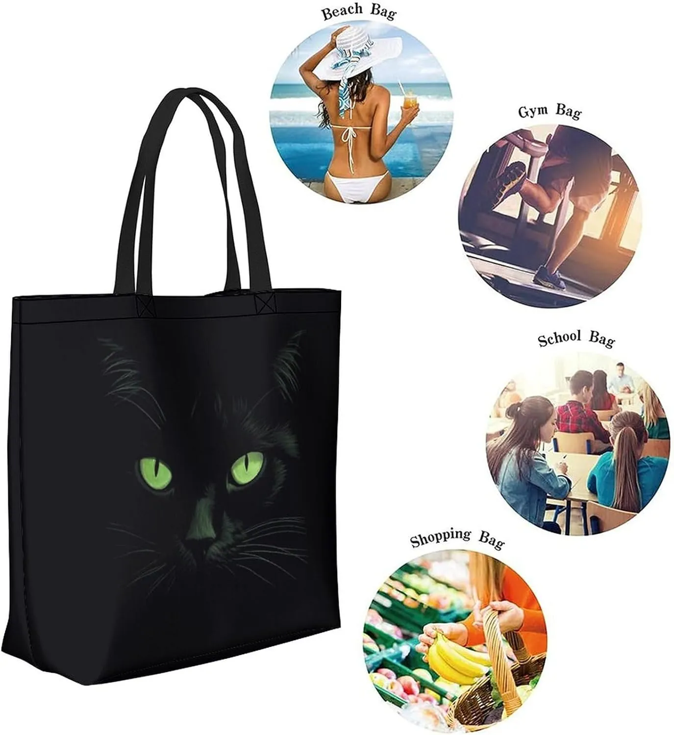 Canvas Tote Bag - Large Women's Casual Shoulder Handbag - Reusable Beach & Shopping Grocery Bag for Outdoors