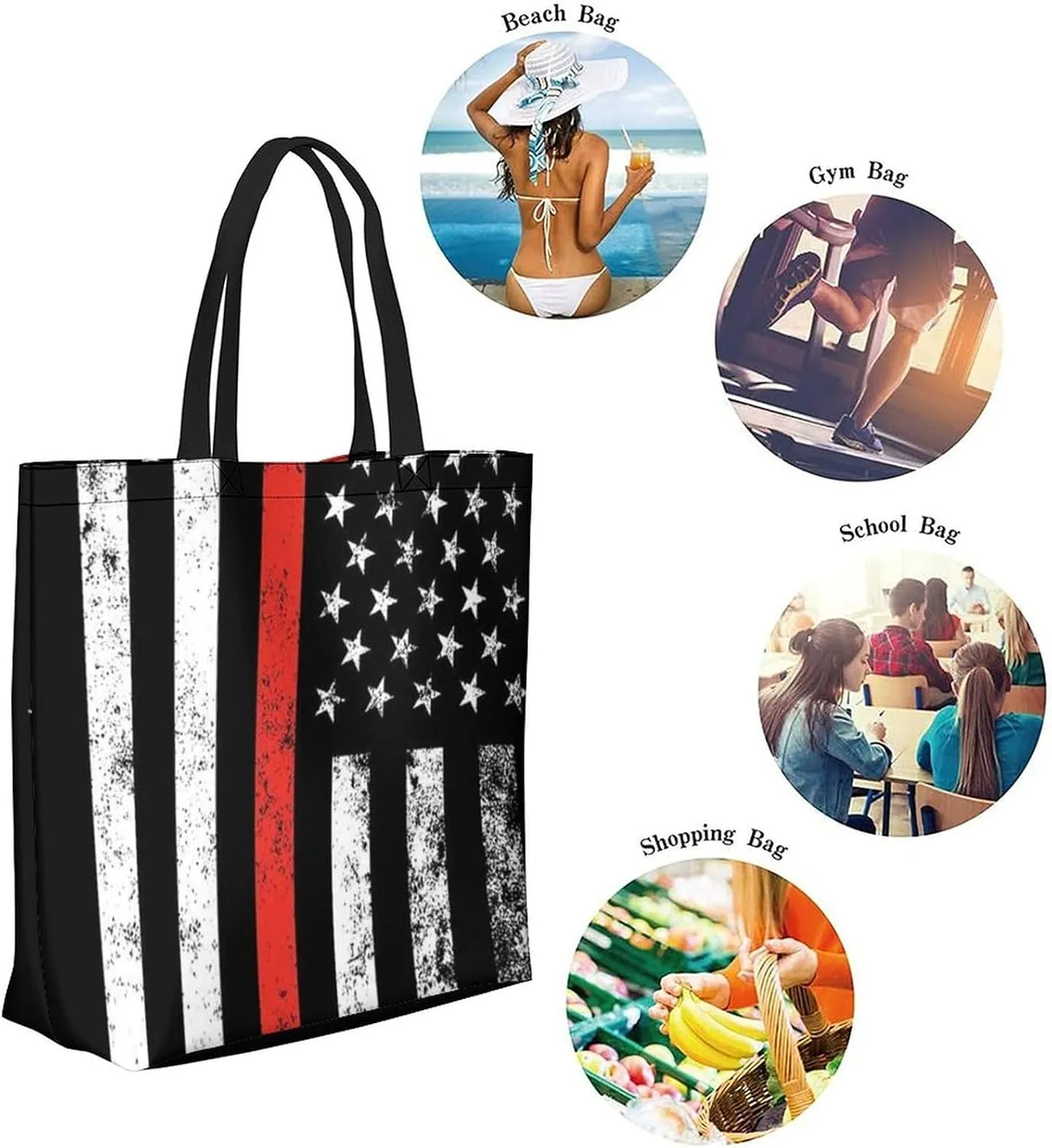 Canvas Tote Bag - Large Women's Casual Shoulder Handbag - Reusable Beach & Shopping Grocery Bag for Outdoors