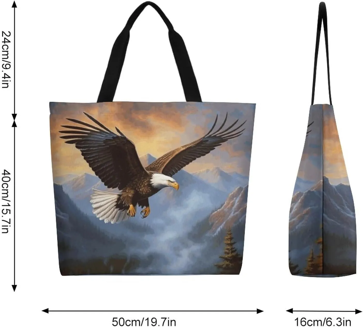 Canvas Tote Bag - Large Women's Casual Shoulder Handbag - Reusable Beach & Shopping Grocery Bag for Outdoors