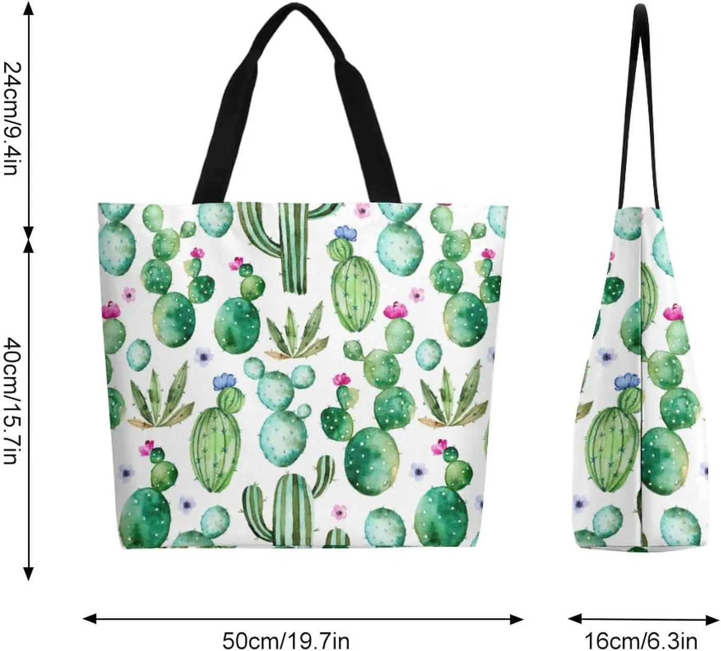 Canvas Tote Bag - Large Women's Casual Shoulder Handbag - Reusable Beach & Shopping Grocery Bag for Outdoors
