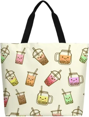 Canvas Tote Bag - Large Women's Casual Shoulder Handbag - Reusable Beach & Shopping Grocery Bag for Outdoors