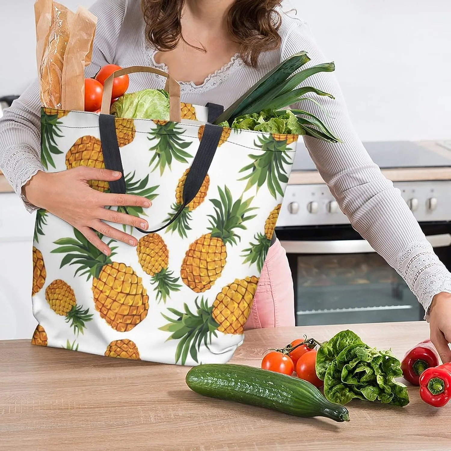Canvas Tote Bag - Large Women's Casual Shoulder Handbag - Reusable Beach & Shopping Grocery Bag for Outdoors
