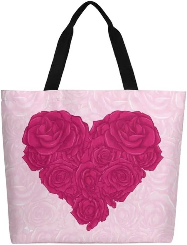 Canvas Tote Bag - Large Women's Casual Shoulder Handbag - Reusable Beach & Shopping Grocery Bag for Outdoors