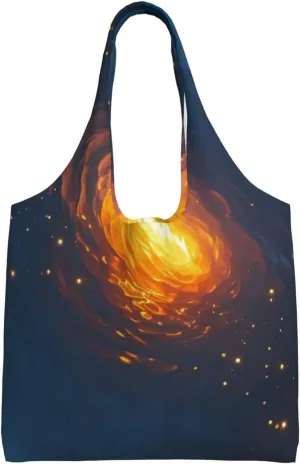 Canvas Tote Bag, Washable Cute Reusable Shoulder Hand Purse bags for Women Shopping Gifts Beach(Ember Glow (2) Print)