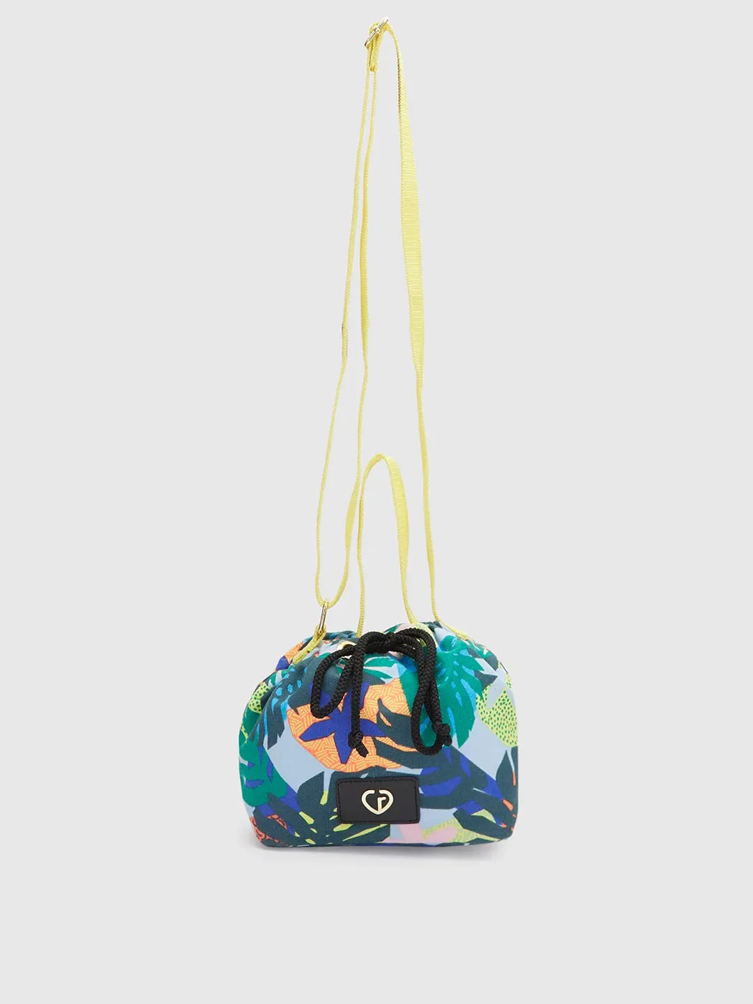 Caprese Octavia Small Blue Grey Drawstring Sling