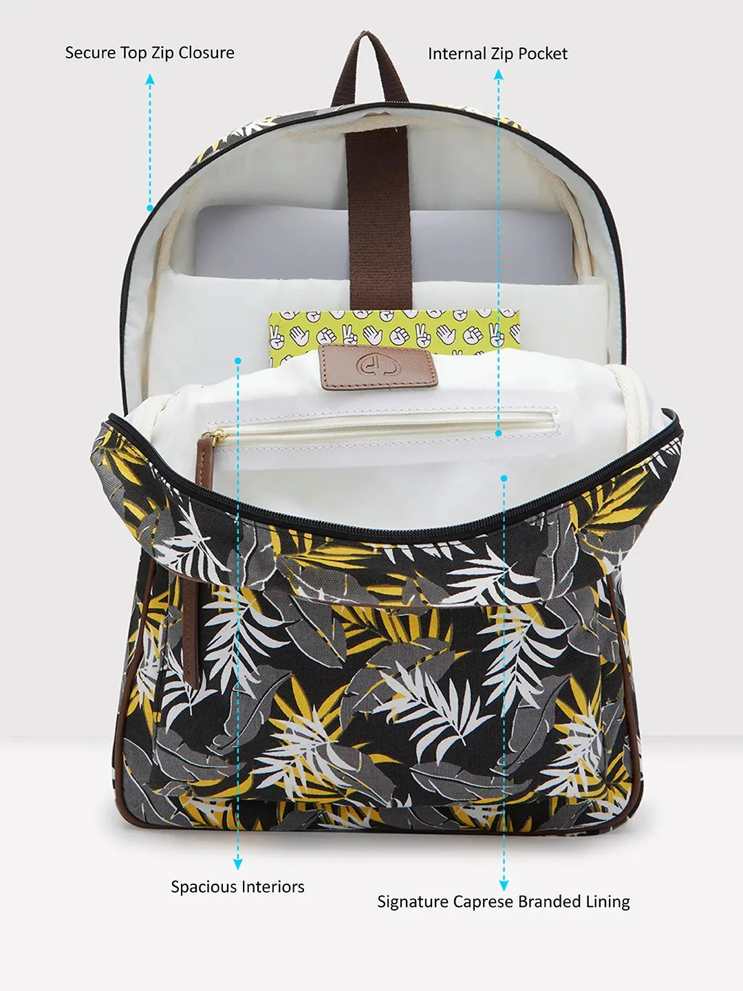 Caprese Shay Large Black Laptop Backpack