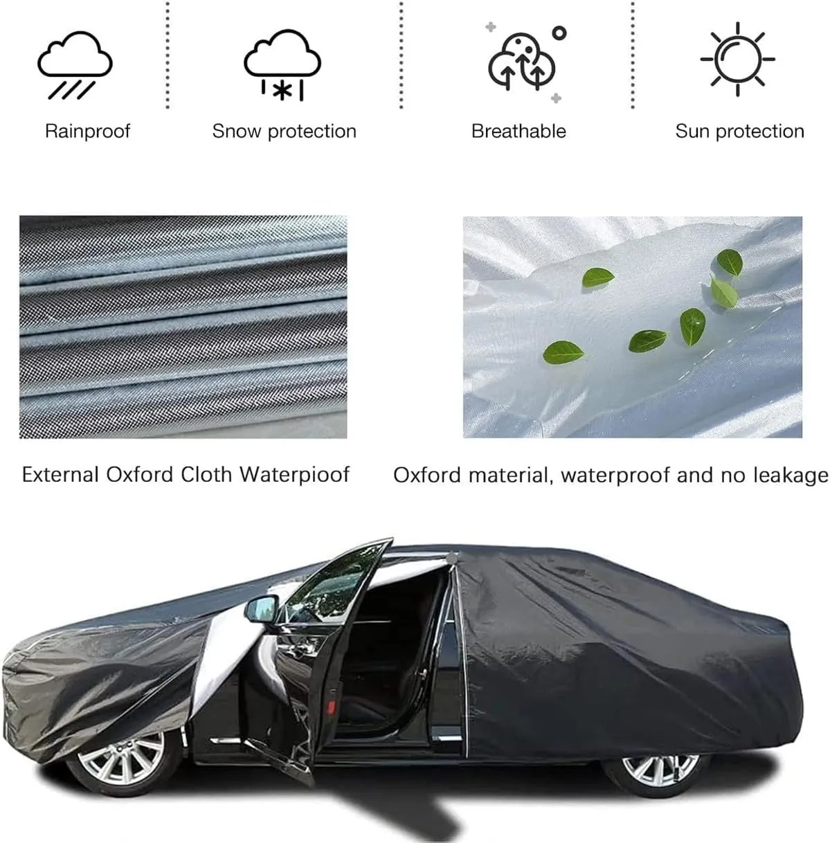 Car Cover Compatible with Peugeot 508L 407 RCZ 607 HX1 2017-2025 - 5-Layer All-Weather, Waterproof and Hailproof Defense(B,607)