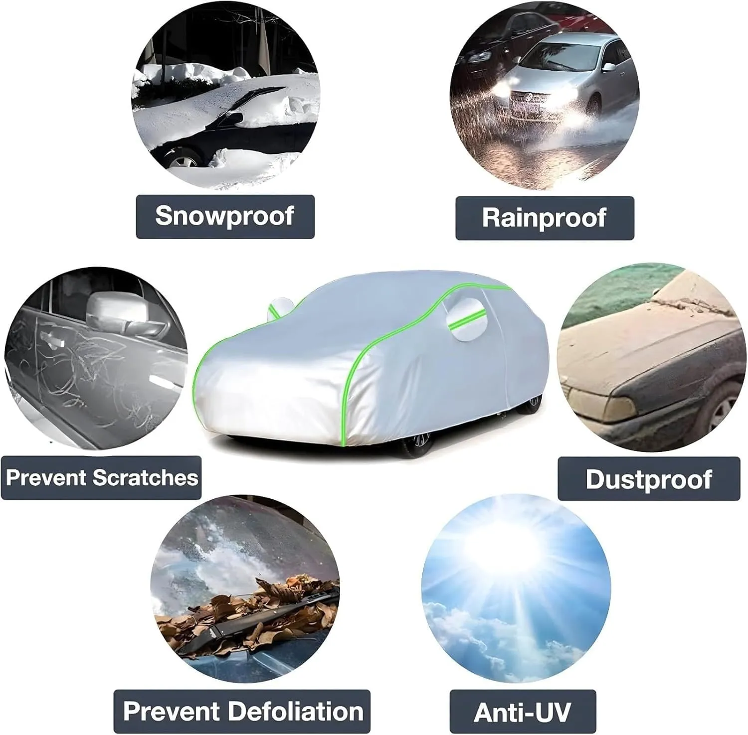 Car Cover Compatible with Peugeot 508L 407 RCZ 607 HX1 2017-2025 - 5-Layer All-Weather, Waterproof and Hailproof Defense(B,607)