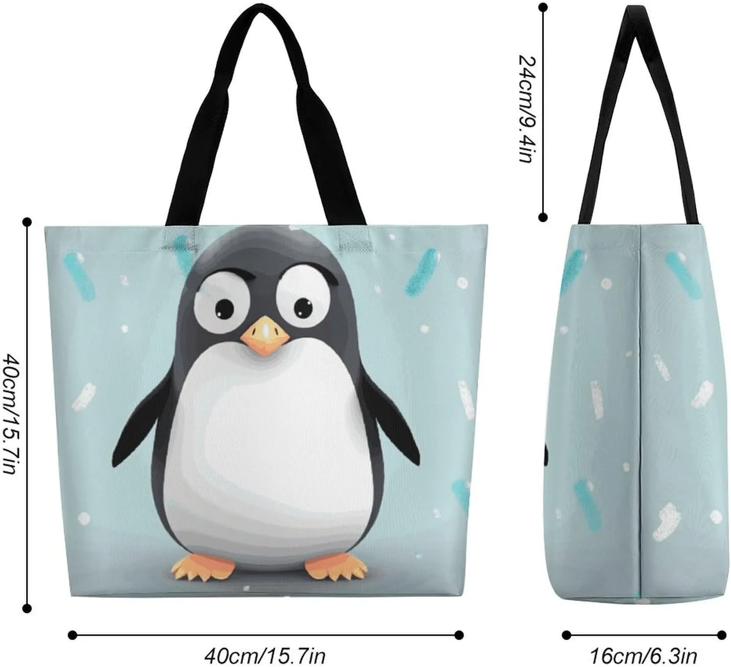 Cartoon Shark Floating in Water Tote Bag for Women Reusable Grocery Shoulder Bag Shopping Bags for Travel, Groceries