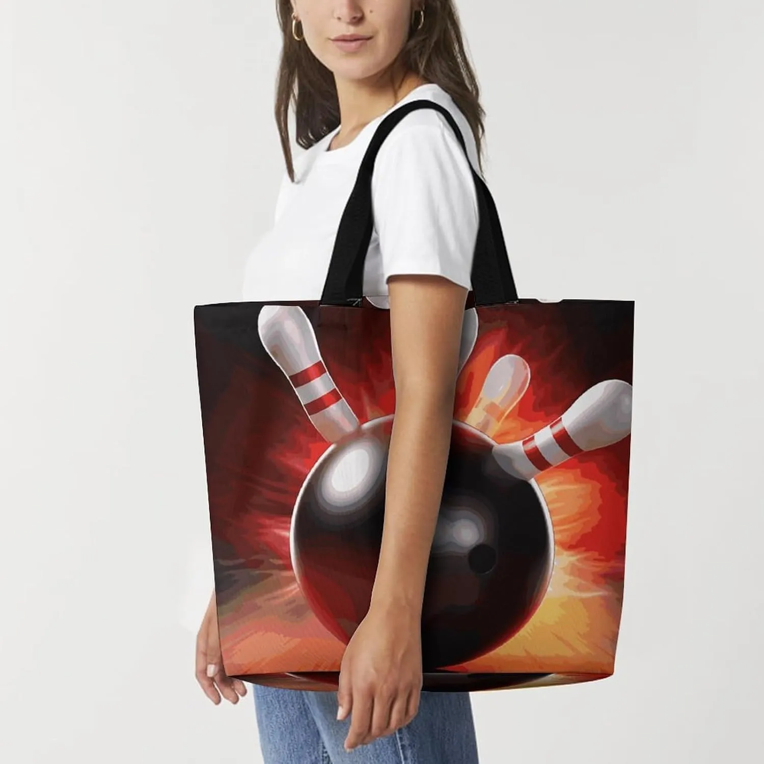 Cartoon Shark Floating in Water Tote Bag for Women Reusable Grocery Shoulder Bag Shopping Bags for Travel, Groceries