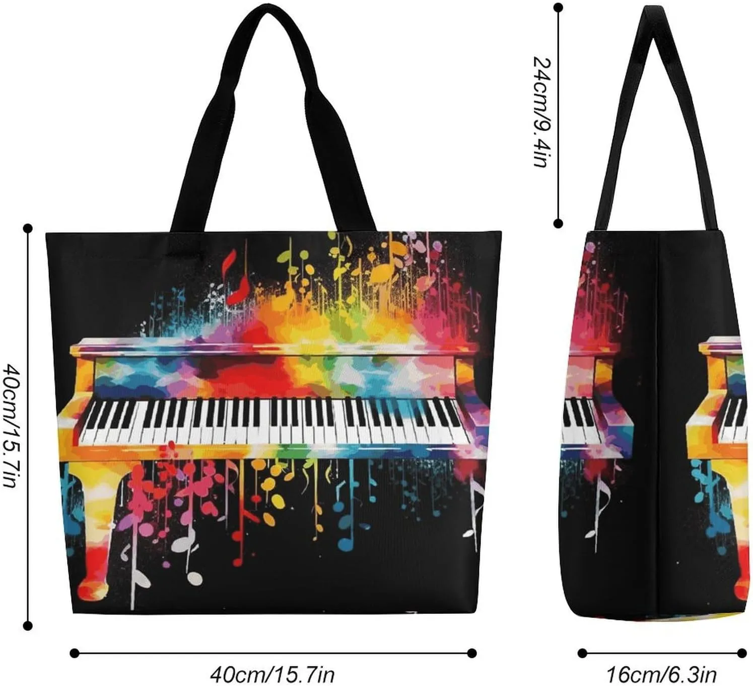 Cartoon Shark Floating in Water Tote Bag for Women Reusable Grocery Shoulder Bag Shopping Bags for Travel, Groceries