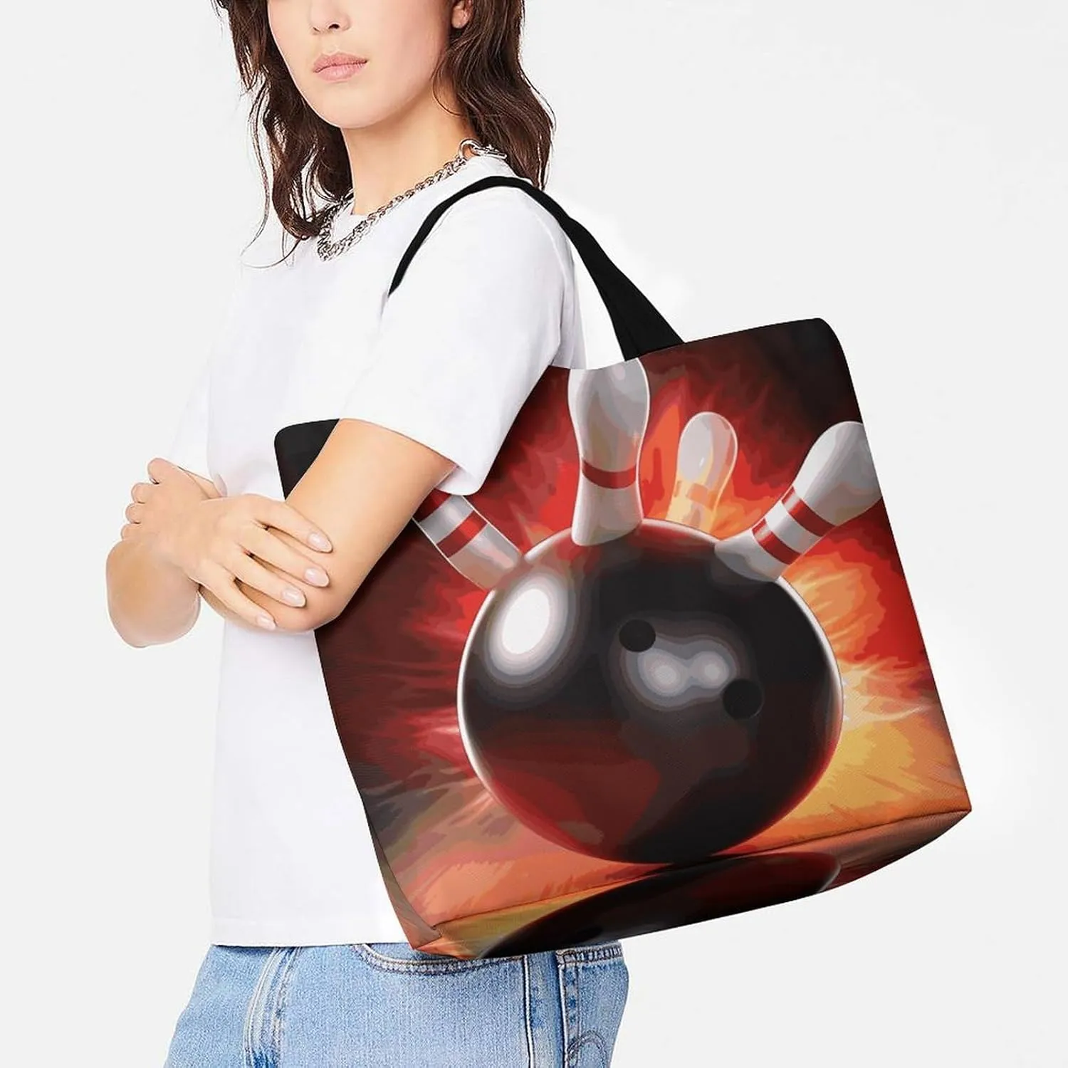 Cartoon Shark Floating in Water Tote Bag for Women Reusable Grocery Shoulder Bag Shopping Bags for Travel, Groceries