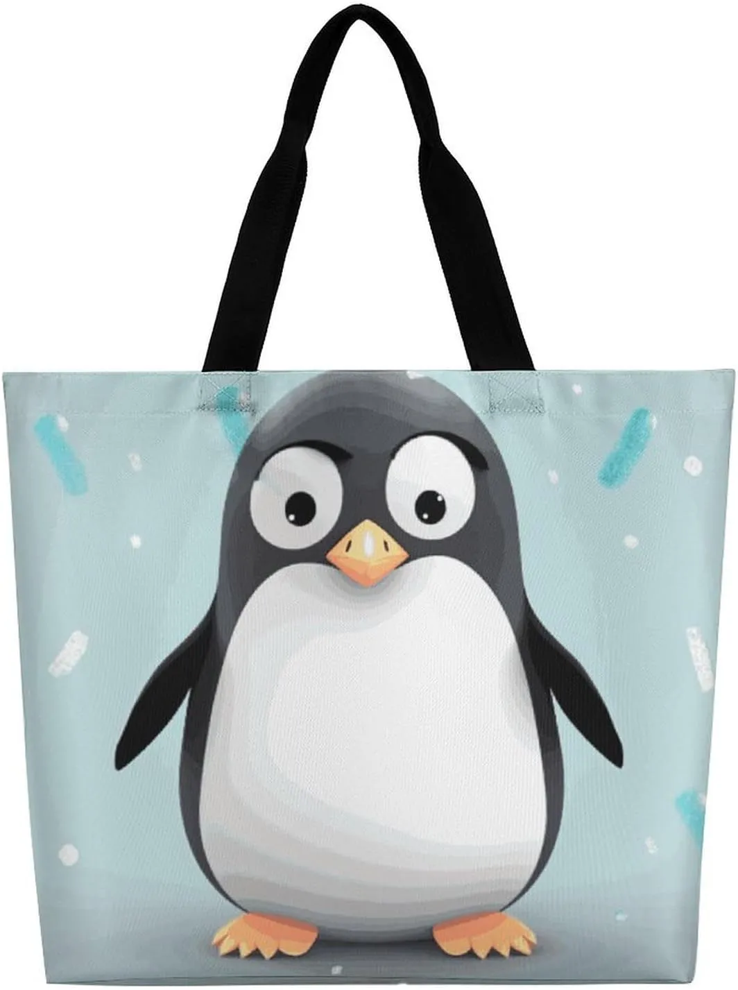 Cartoon Shark Floating in Water Tote Bag for Women Reusable Grocery Shoulder Bag Shopping Bags for Travel, Groceries