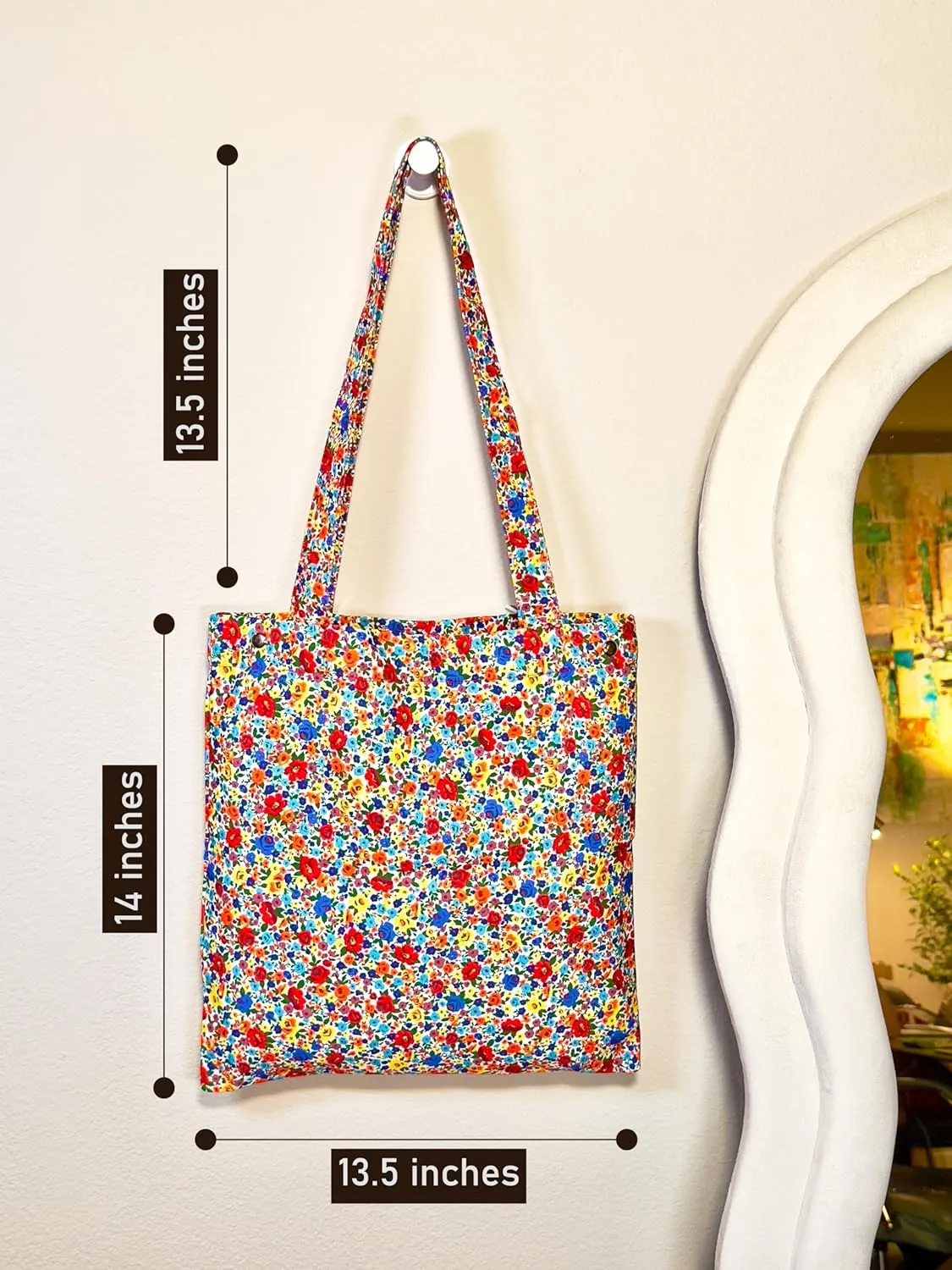 CATCHY & CRAFTY Tote Bag for Women Boho Print Resuable Canvas Shoulder Bag Casual Handbag for Books Travel Grocery Shopping