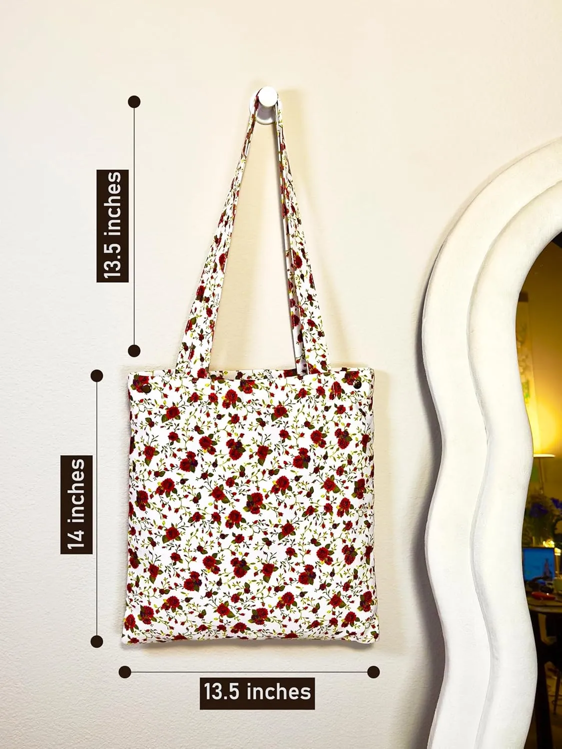 CATCHY & CRAFTY Tote Bag for Women Boho Print Resuable Canvas Shoulder Bag Casual Handbag for Books Travel Grocery Shopping
