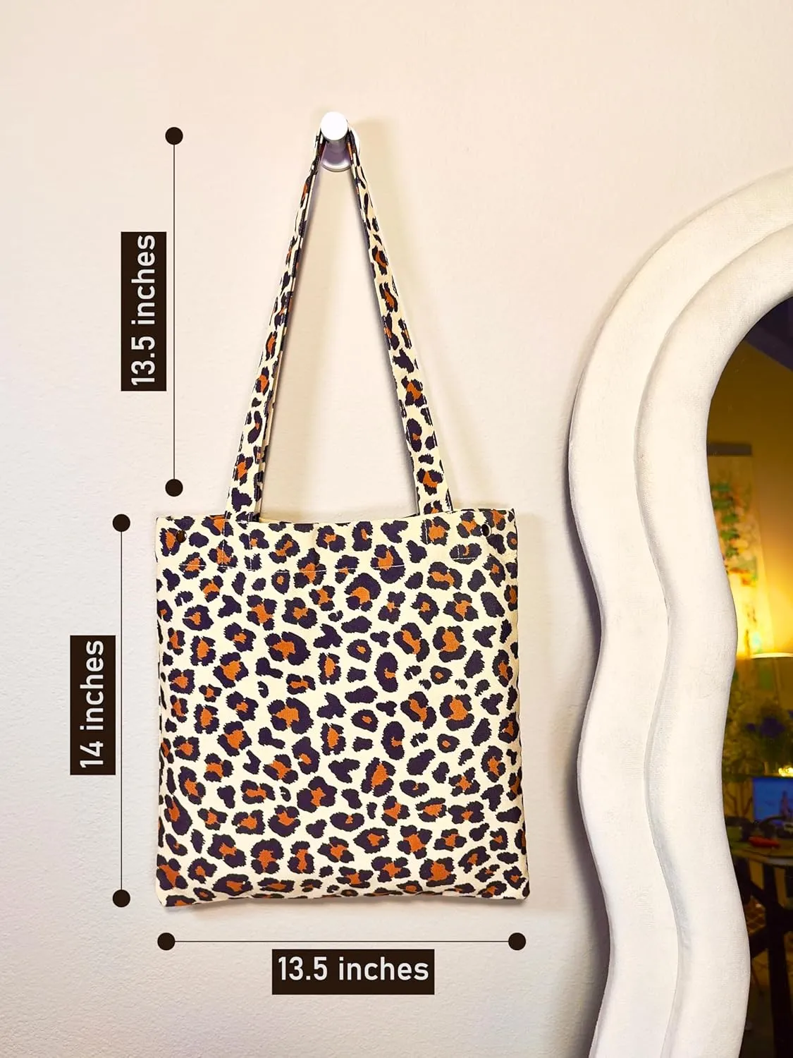 CATCHY & CRAFTY Tote Bag for Women Boho Print Resuable Canvas Shoulder Bag Casual Handbag for Books Travel Grocery Shopping