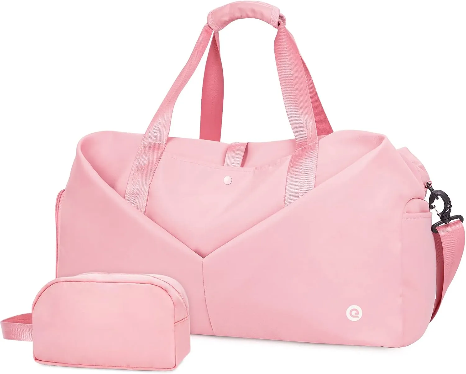 Ceneda 20" Gym Duffel Bag with Wet Pocket Shoes Compartment Portable Overnight Weekender Bag Travel bag Yoga Bag for Women (Pink)