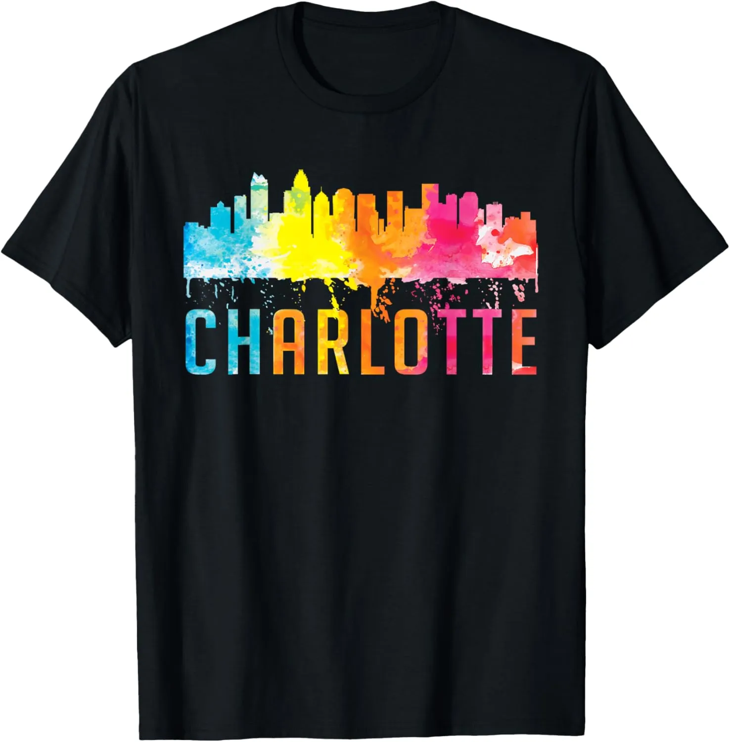 Charlotte North Carolina Watercolor Skyline Souvenir Shirt T-Shirt