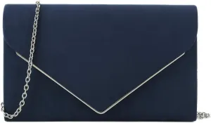 CHARMING TAILOR Faux Suede Clutch Bag Elegant Metal Binding Evening Purse for Wedding/Prom/Black-Tie Events