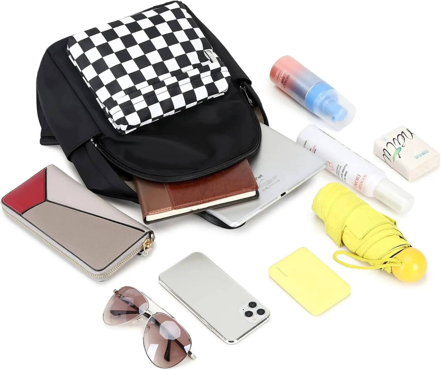 Checkered Mini Backpack Women Girls, Small Backpack Purse for Adults Teens Kids School Travel