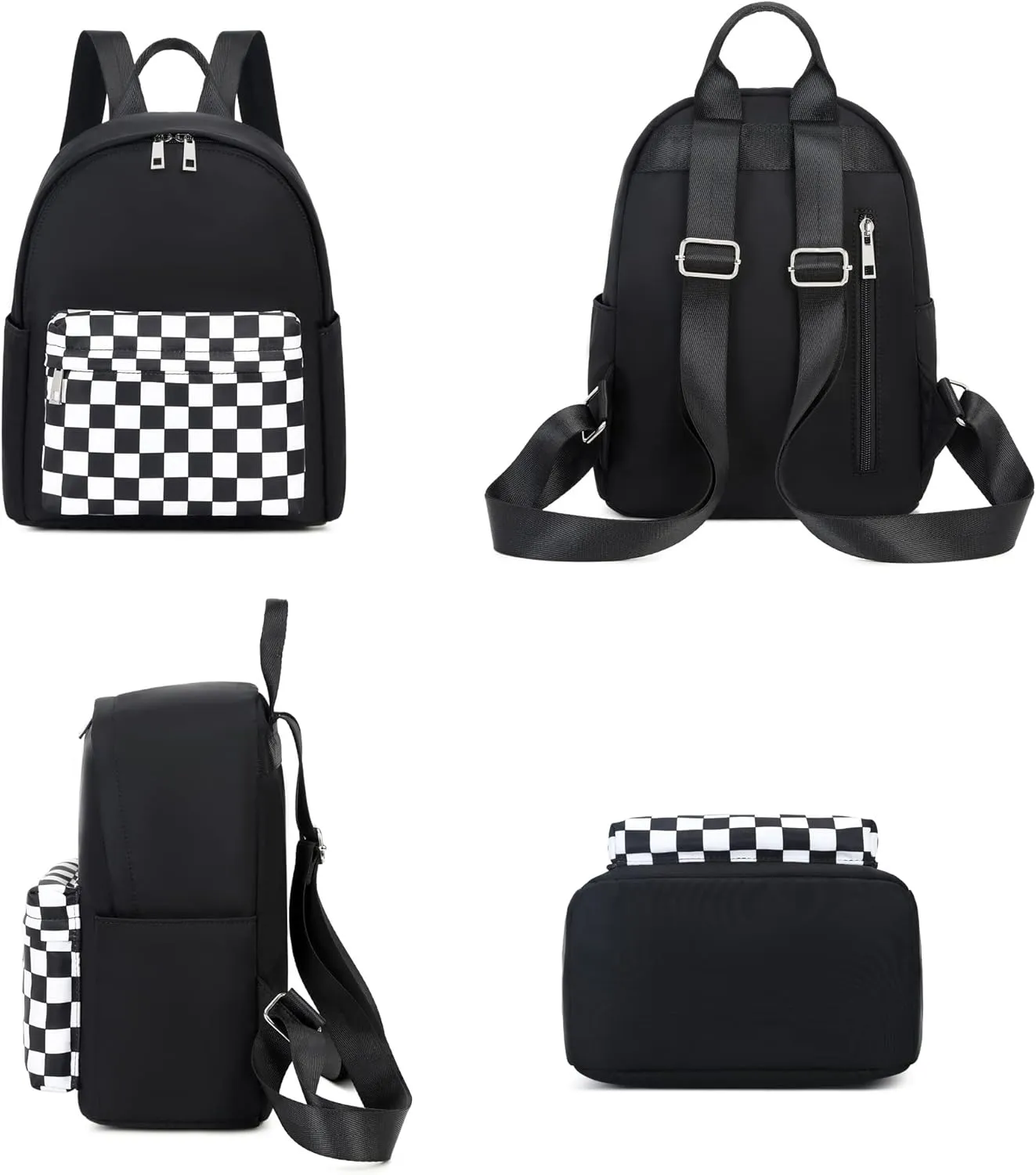 Checkered Mini Backpack Women Girls, Small Backpack Purse for Adults Teens Kids School Travel
