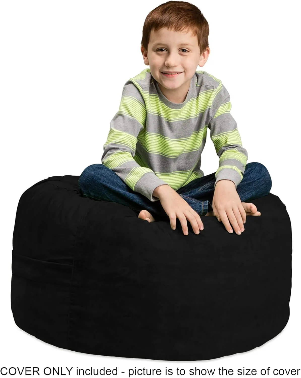 Chill Sack Bean Bag Chair Cover, 4-Foot, Microsuede - Black