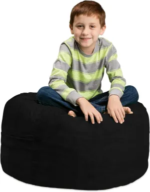 Chill Sack Bean Bag Chair Cover, 4-Foot, Microsuede - Black