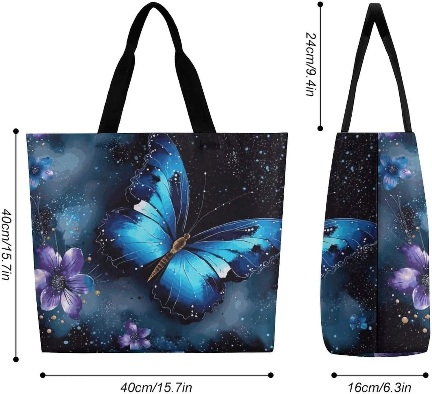Chinese Style Mandarin Ducks Tote Bag for Women Reusable Grocery Shoulder Bags Shopping Bag for Travel, Groceries