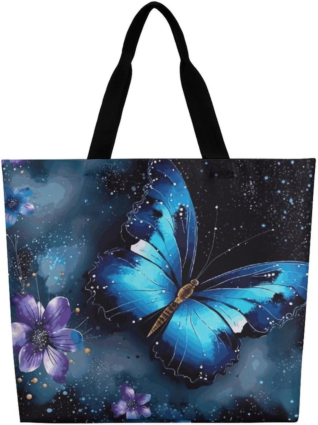 Chinese Style Mandarin Ducks Tote Bag for Women Reusable Grocery Shoulder Bags Shopping Bag for Travel, Groceries