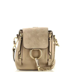CHLOE Faye Backpack Leather and Suede Mini