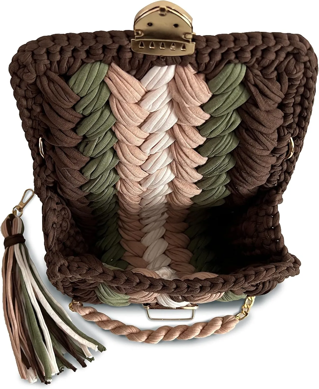 CHQEL Evening Clutch Bag for Women, Handmade Crochet Wedding Party Purse, Small Flap Formal Crossbody Handbag Evening Clutch