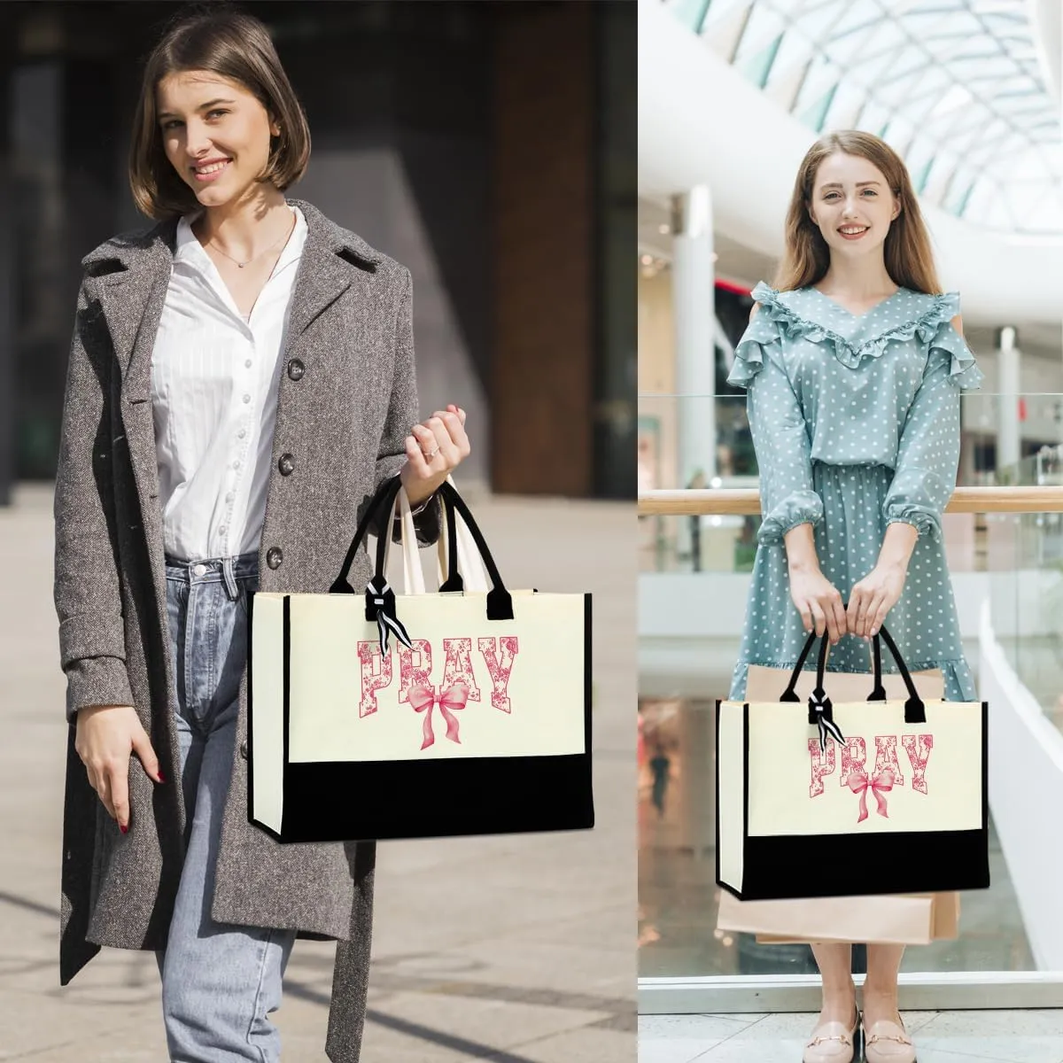 Christian Tote Bag, Motivational Religious Gifts for Women, Bible Faith Based Gifts for Christmas