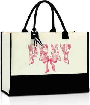 Christian Tote Bag, Motivational Religious Gifts for Women, Bible Faith Based Gifts for Christmas