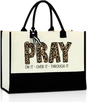 Christian Tote Bag, Motivational Religious Gifts for Women, Bible Faith Based Gifts for Christmas
