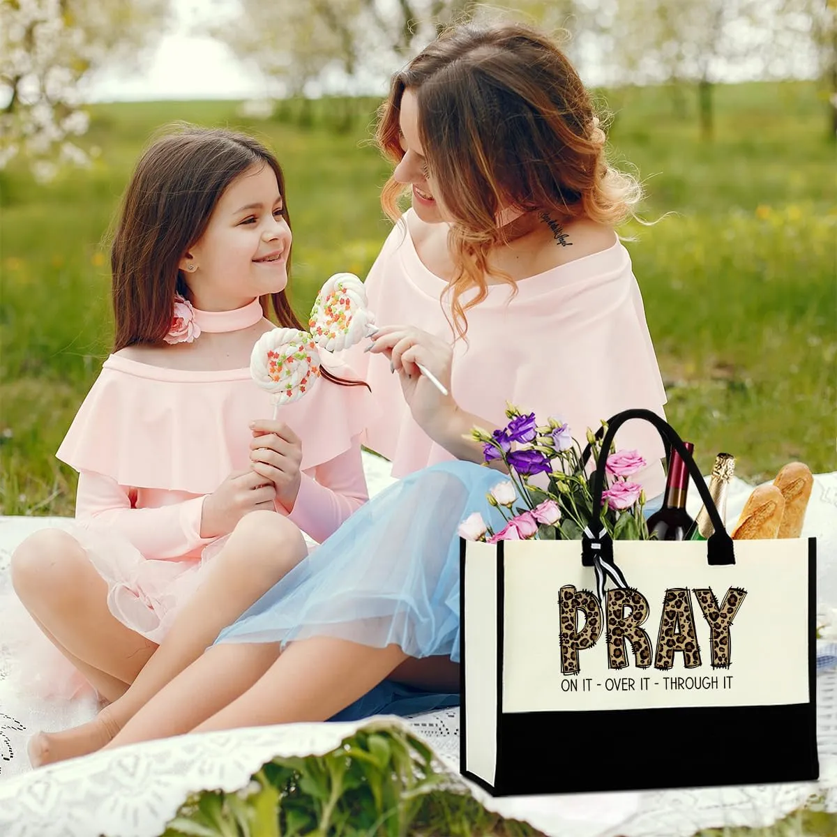 Christian Tote Bag, Motivational Religious Gifts for Women, Bible Faith Based Gifts for Christmas