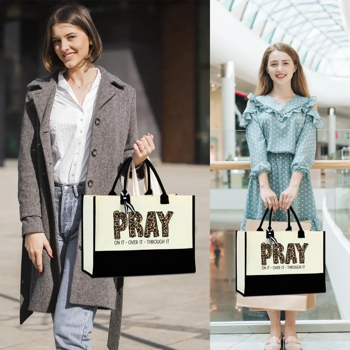 Christian Tote Bag, Motivational Religious Gifts for Women, Bible Faith Based Gifts for Christmas