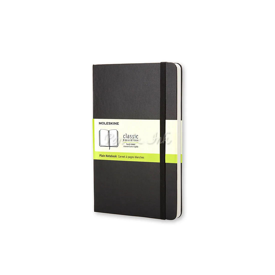 Classic Hard Cover Pocket Plain Black Notebook