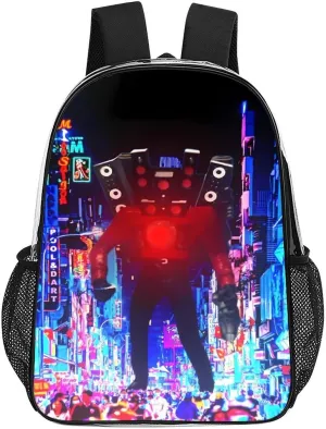Clear Backpack Heavy Duty PVC Transparent Funny Toi-let Backpack 17"" Large Capacity See Through Bag for College, 43x32x13cm, Style